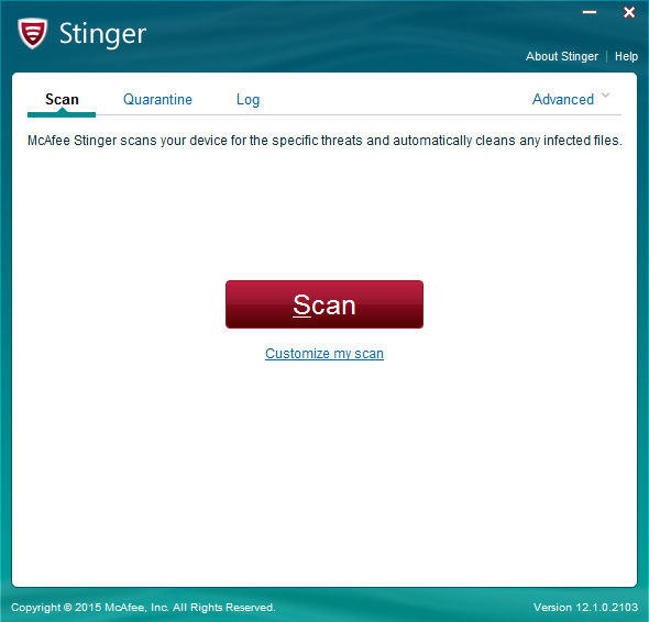 McAfee AVERT Stinger(ɱ) V12.1.0.2103 ɫ